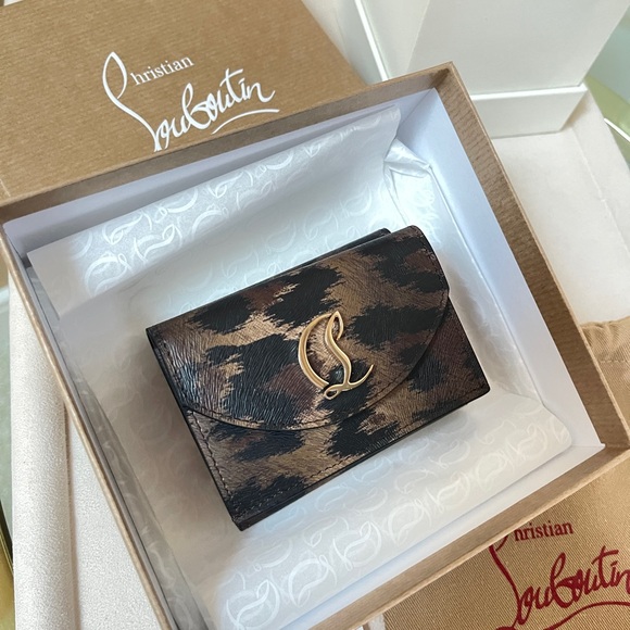 CHRISTIAN LOUBOUTIN CL debossed leopard-print leather wallet $750 NEW - Picture 14 of 17